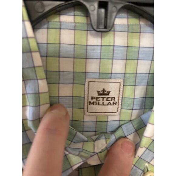 Peter Millar HUMANA CHALLENGE Plaid Blue Green White Button Down Shirt Large - Picture 4 of 7